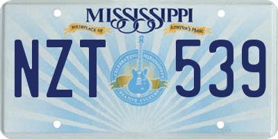 MS license plate NZT539