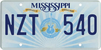 MS license plate NZT540