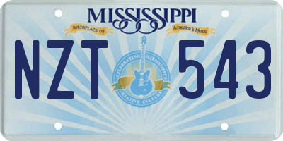 MS license plate NZT543