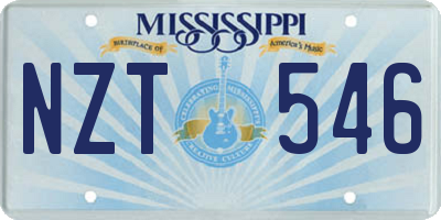 MS license plate NZT546