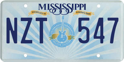 MS license plate NZT547