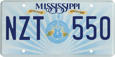 MS license plate NZT550
