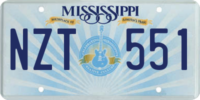 MS license plate NZT551