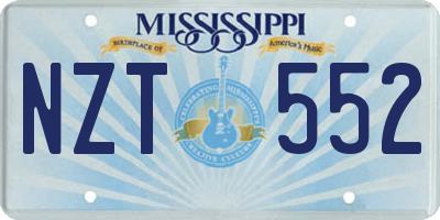 MS license plate NZT552