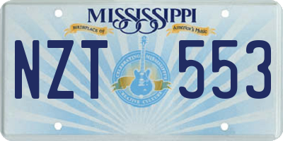 MS license plate NZT553