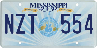 MS license plate NZT554
