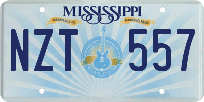 MS license plate NZT557