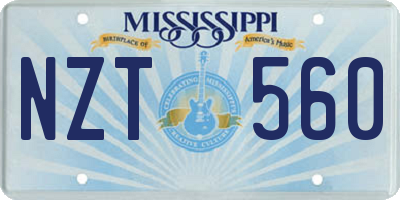 MS license plate NZT560