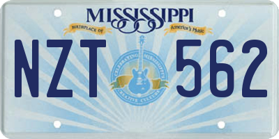 MS license plate NZT562