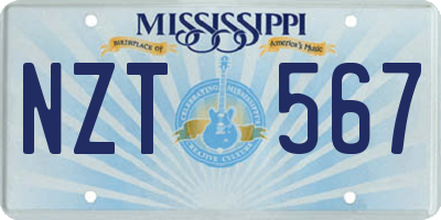 MS license plate NZT567
