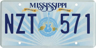 MS license plate NZT571