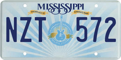 MS license plate NZT572