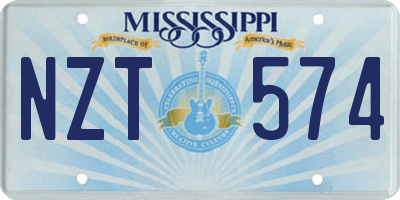MS license plate NZT574
