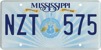 MS license plate NZT575