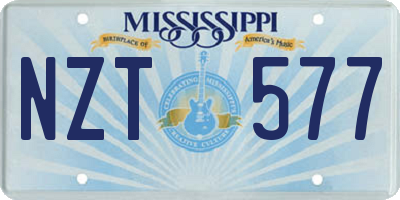 MS license plate NZT577