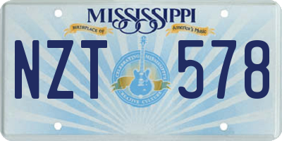 MS license plate NZT578