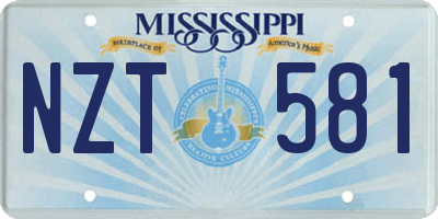 MS license plate NZT581