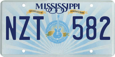 MS license plate NZT582