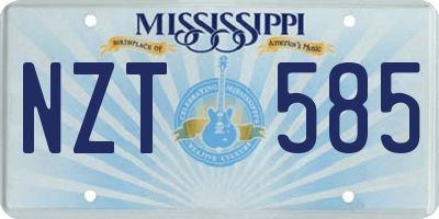 MS license plate NZT585