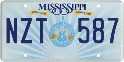 MS license plate NZT587
