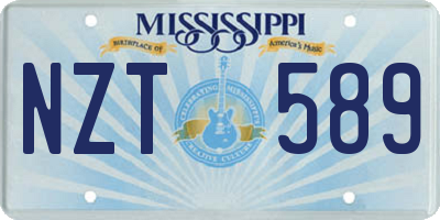 MS license plate NZT589