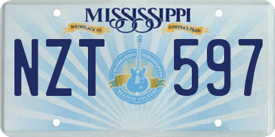 MS license plate NZT597