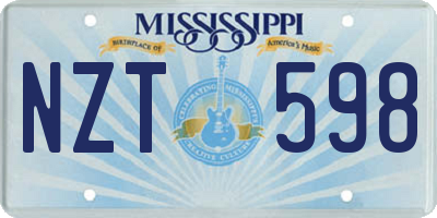 MS license plate NZT598