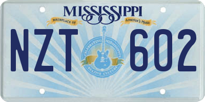 MS license plate NZT602