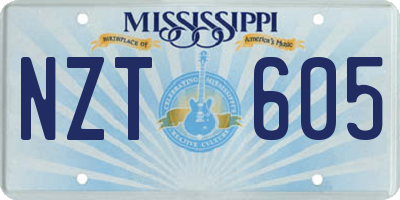 MS license plate NZT605