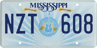 MS license plate NZT608