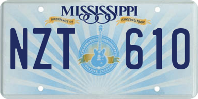 MS license plate NZT610