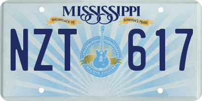 MS license plate NZT617