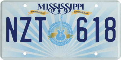 MS license plate NZT618