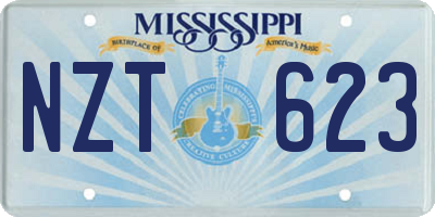 MS license plate NZT623