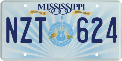 MS license plate NZT624