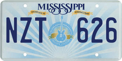 MS license plate NZT626