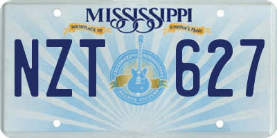 MS license plate NZT627