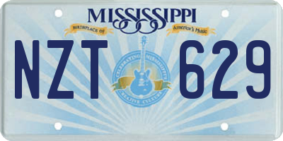 MS license plate NZT629