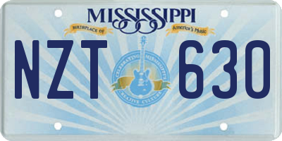 MS license plate NZT630