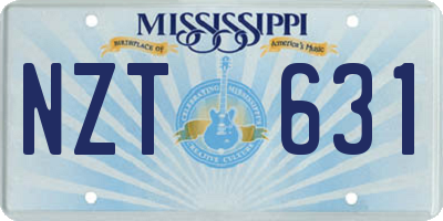 MS license plate NZT631