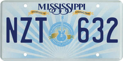 MS license plate NZT632