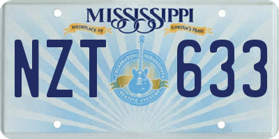 MS license plate NZT633
