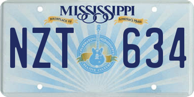 MS license plate NZT634