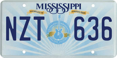 MS license plate NZT636