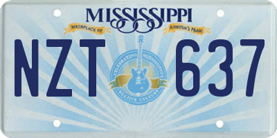 MS license plate NZT637