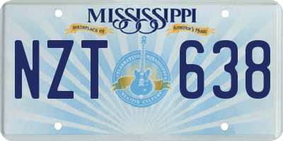 MS license plate NZT638