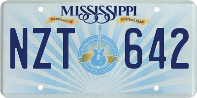 MS license plate NZT642