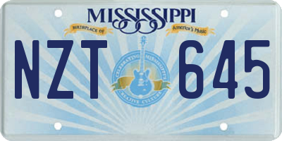 MS license plate NZT645