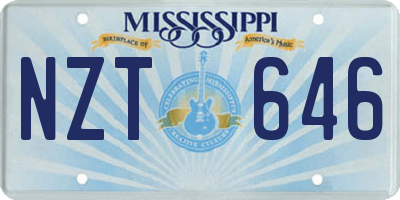 MS license plate NZT646