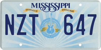 MS license plate NZT647